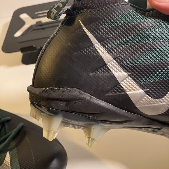 Nike Alpha Cleats Size 15 Football Menace Shoes Teal Black‎ Silver Molded Studs
